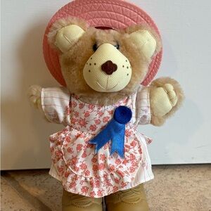 Vintage Furskins Hattie Bear Mini 1986 Toy Doll Wendy’s Pink Hat